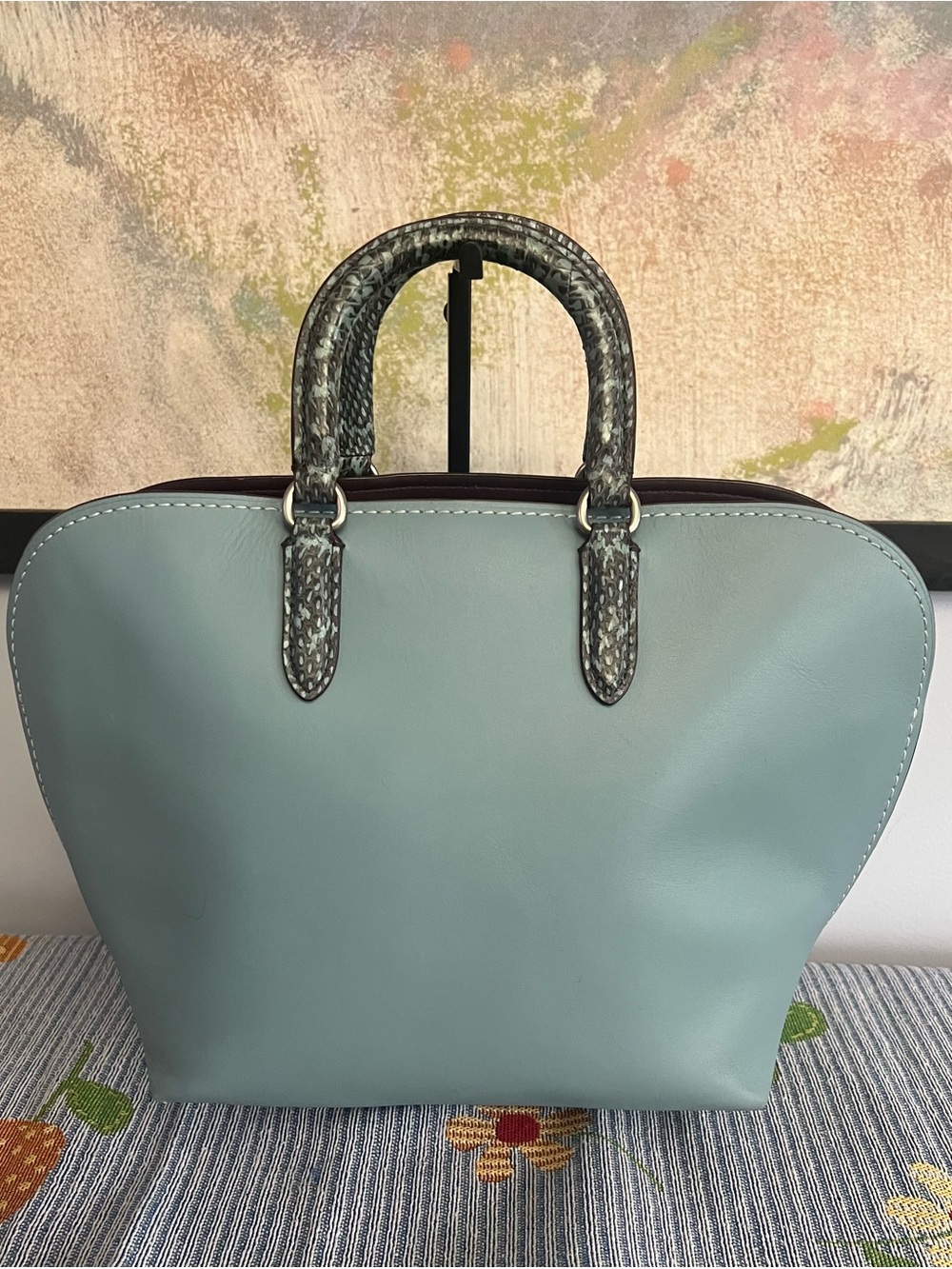 Coach 1941 Dakotah with Colorblock Snakeskin Detail Leather Satchel - Picture 5 of 13